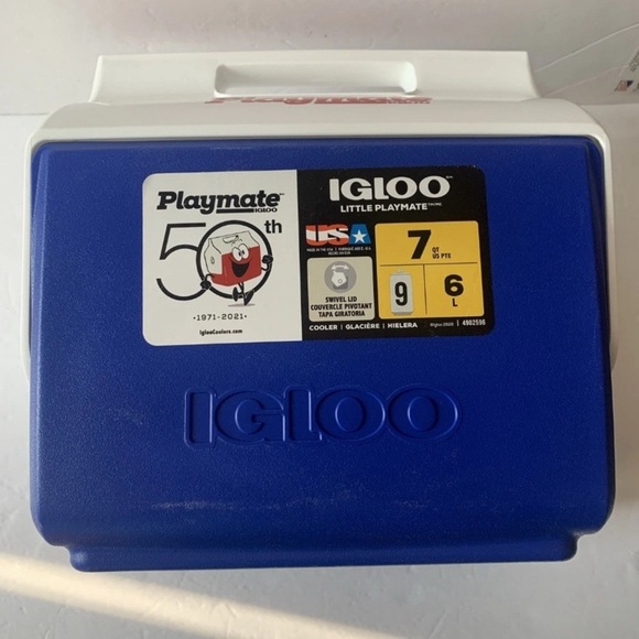 Igloo Cooler Retro 50th Anniversary Little Playmate 7qt Cooler Blue New - Picture 2 of 7